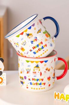 Happy Birthday Themed Mug with Lid & Spoon